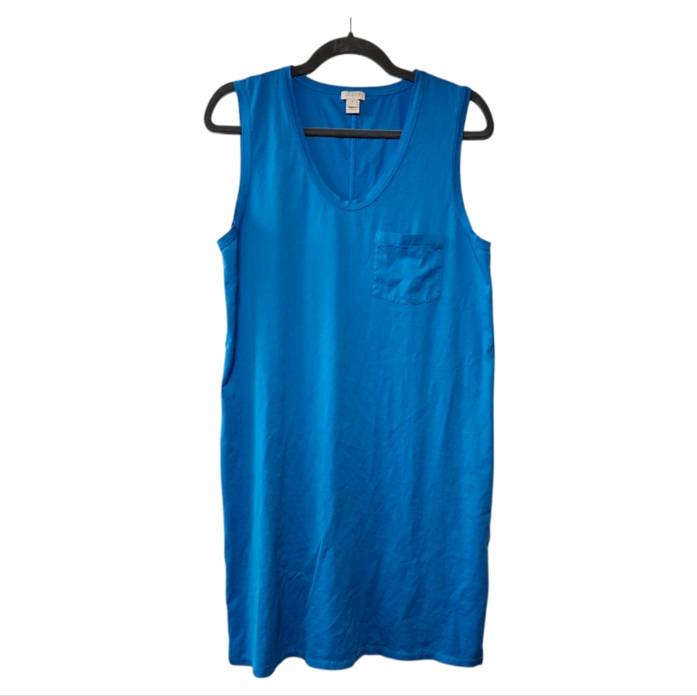 J CREW Blue Sleeveless Tank Dress Size Medium - Picture 1 of 4